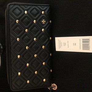 Tory Burch Fleming Stud Zip Continental Wallet